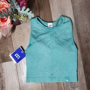 NWT JoyLab Harbor Green Cropped Fit Activewear Tank Top Women Size XS